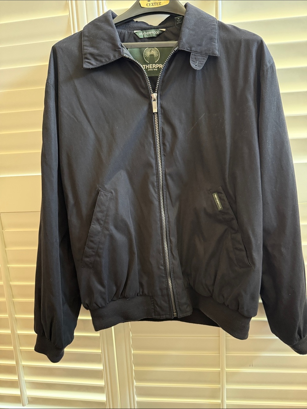 Weatherproof Men's Black Bomber Jacket with Zip Front